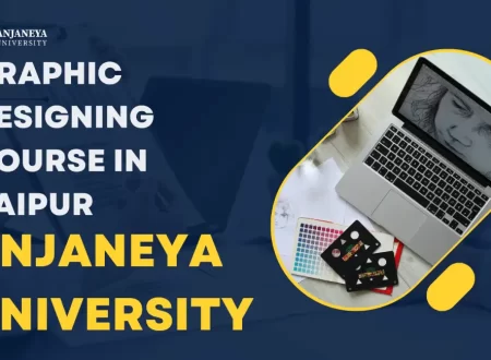 Graphic designing course in Raipur offered by Anjaneya University with creative tools and design workspace