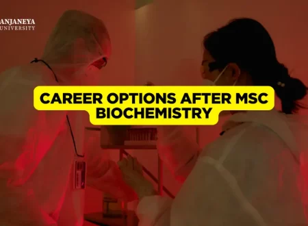 Career options after MSc Biochemistry showing students working in a biochemistry laboratory at Anjaneya University